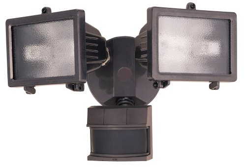 Heath Zenith 300 Watt Quartz Halogen Motion Sensing Twin Security Light Bronze #610 5512 SL ABZ
