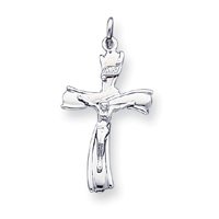 Sterling Silver Crucifix Pendant with 20 Inch Sterling Silver Chain