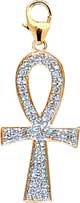 Ankh  14K Gold Diamond Charm