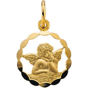14K Yellow Gold Angel Pendant