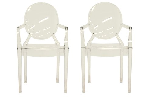 Baxton Studio Set of 2 Vico Clear Acrylic Arm Chair.