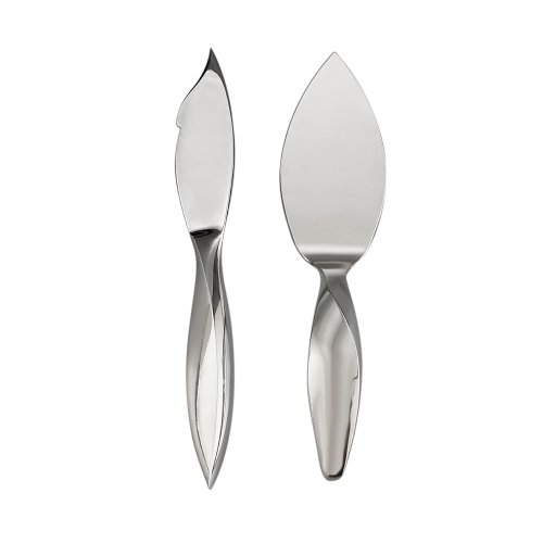 Nambe Arrondi Cake Knife and Server 2-Piece Set.