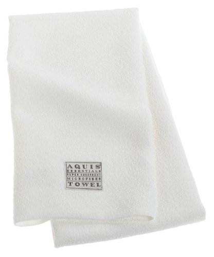 Aquis Microfiber Hair Towel, Lisse Crepe, White 19 x 39-Inches.