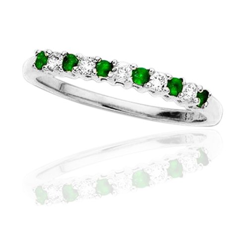10k White or Yellow Gold Emerald and Diamond Ring