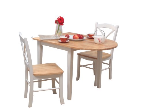 Target Marketing Systems 3pc Tiffany Dining Set, White/Natural