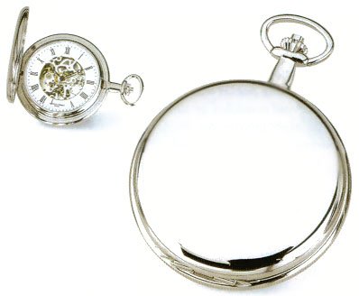 Pocket Watch   Charles Hubert Chrome Plated White Dial Pocket Watch