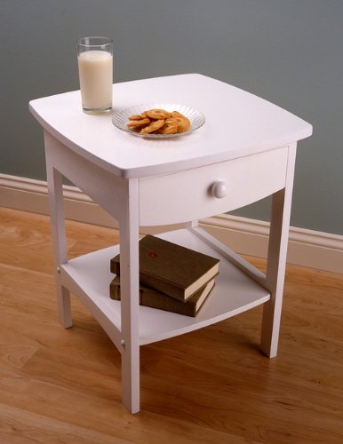 Winsome 10218 White Beechwood End Table/night Stand With One Drawer.