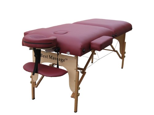 BestMassage Two Fold Burgundy Portable Massage Table