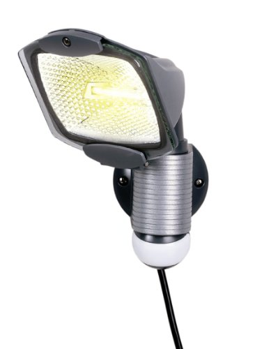 Cooper Lighting MS100PG 110 Degree 100W Portable Plug-in Motion Security Floodlight, Gray.