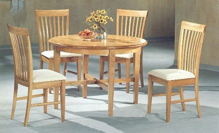 Set of 2 Contemporary Style Maple Finish Dining Chairs