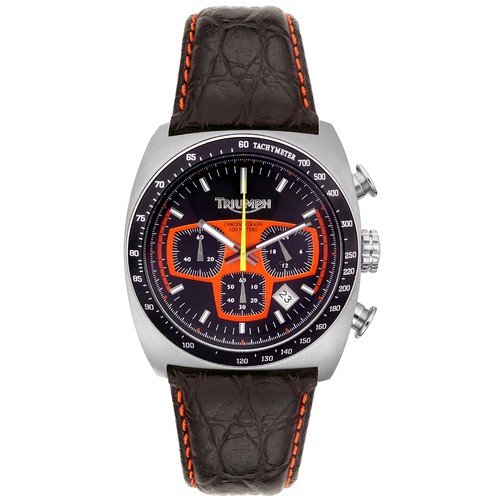 Men's chronograph leather watch Stainless Steel