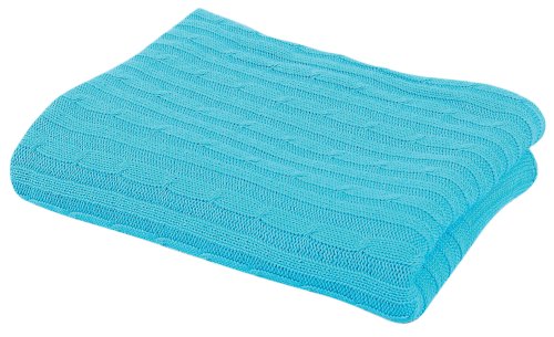 Elegant Baby Cable Blanket  Aqua