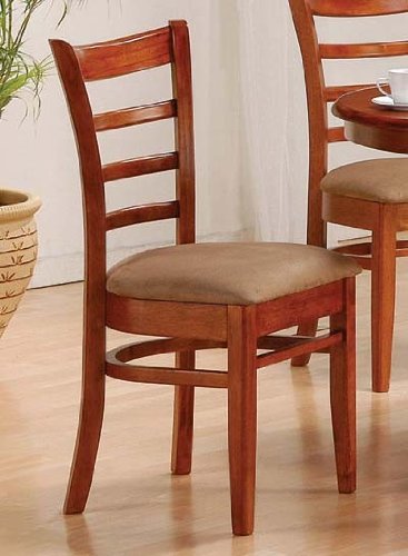 Antique Oak Ladder Back Side Chairs Pair